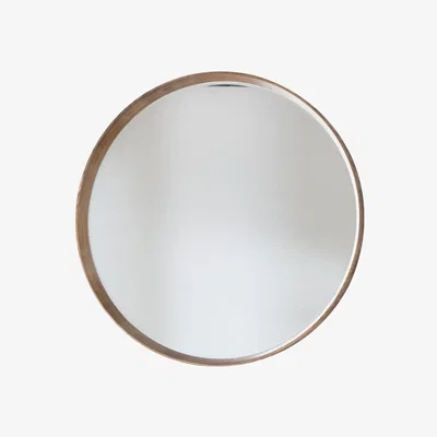 Olivia's Gallery Direct Keaton Round Mirror / Walnut / Large, Round