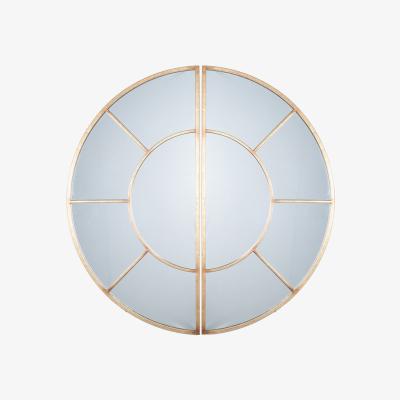 Olivia's Olivia's Metal 2 Half Moon Section Wall Mirror in Antiuqe Gold