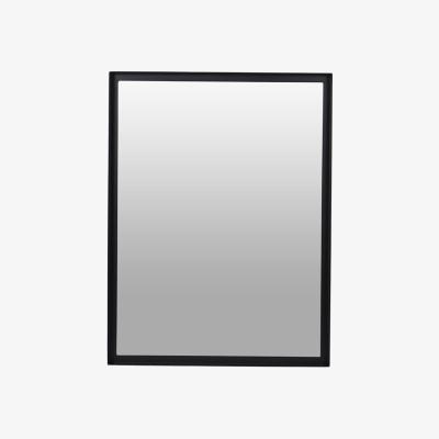 Olivia's Libra Interiors Bronx Black Acacia Wood Wall Mirror 100 x76cm