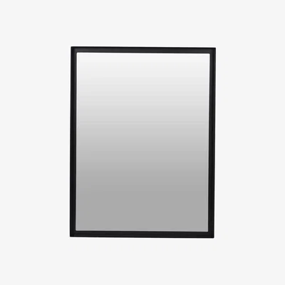 Olivia's Libra Interiors Bronx Black Acacia Wood Wall Mirror 100 x76cm