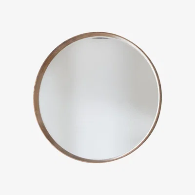 Olivia's Gallery Interiors Keaton Round Mirror | Outlet / Walnut / Large, Round