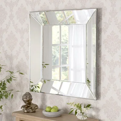 Olivia's Olivia's Arak Bevelled Wall Mirror in Silver / Medium