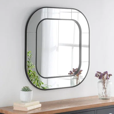Olivia's Olivia's Elena Radius Mirror in Black - 80x80cm