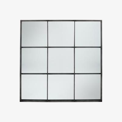 Olivia's Olivia's Metal 9 Section Square Wall Mirror in Dark Grey