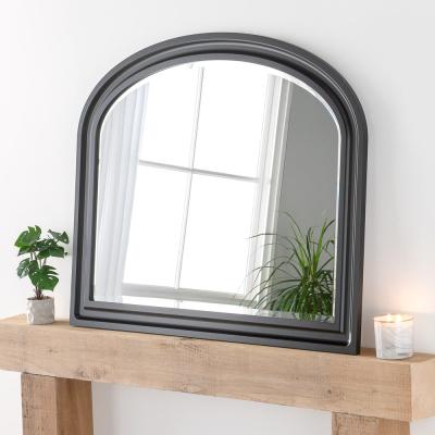 Olivia's Olivia's Boho Overmantle Mirror in Black - 83x105cm