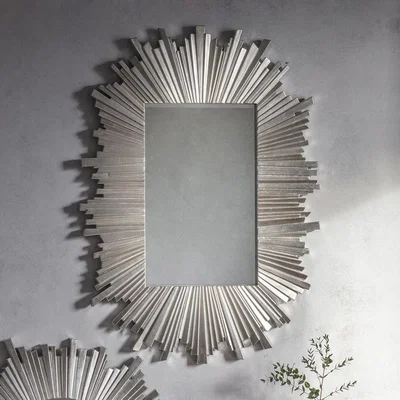 Olivia's Gallery Interiors Rectangle Herzfeld Mirror / Silver / Rectangle