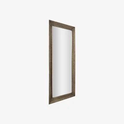 Olivia's Hill Interiors Large Hammered Rectangular Wall Mirror in Silver