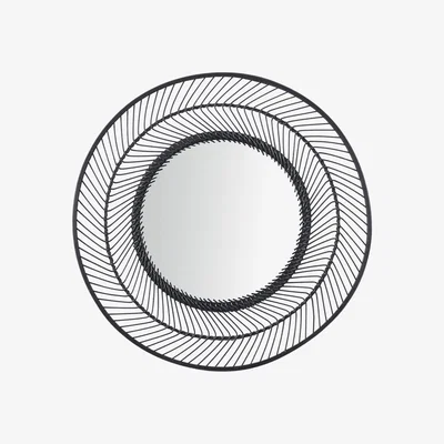 Olivia's Olivia's Bali Bamboo Round Wall Mirror Small in Black