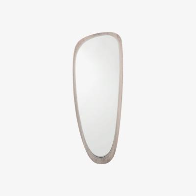 Olivia's Olivia's Lesha Oak Veneer Teardrop Wall Mirror in Grey