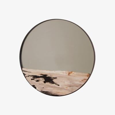 Olivia's Olivia's Raven Petrified Wood Small Round Mirror
