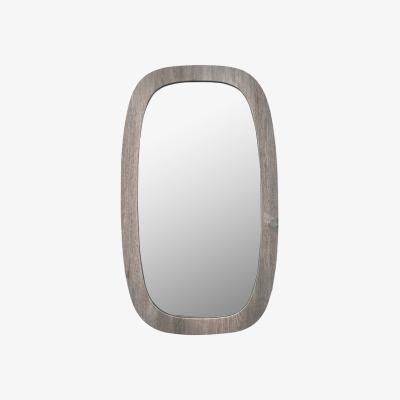 Olivia's Olivia's Lesha Oak Vaneer Squoval Wall Mirror in Grey