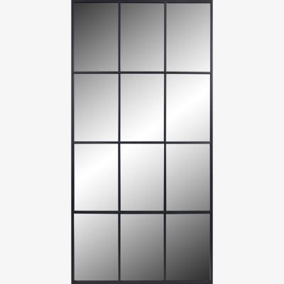 Olivia's Olivia's Romeo Metal 12 Pane Floor Standing Mirror in Dark Grey