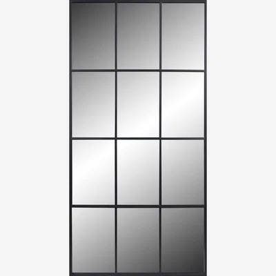 Olivia's Olivia's Romeo Metal 12 Pane Floor Standing Mirror in Dark Grey