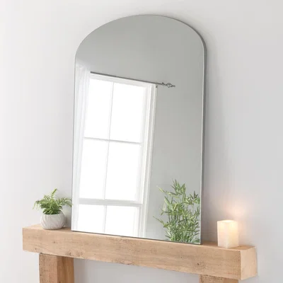 Olivia's Olivia's Cora Plain Mantle Mirror in Silver - 91x120cm