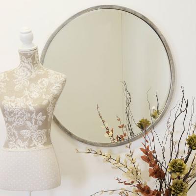 Olivia's Olivia's Riga Bevelled Round Mirror in Silver - 80 x 80cm