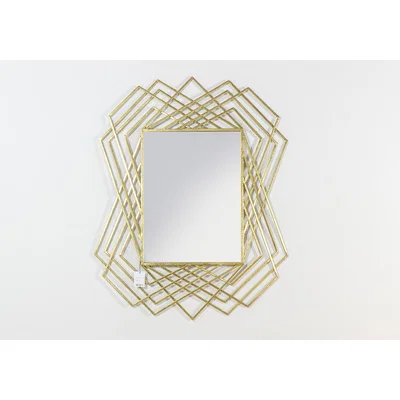Perch and Parrow Magnus Rectangle Wall Mirror in Gold