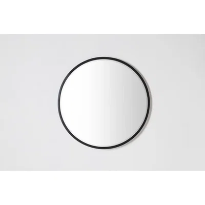 Perch and Parrow Newport Round Mirror in Deep Black, Large