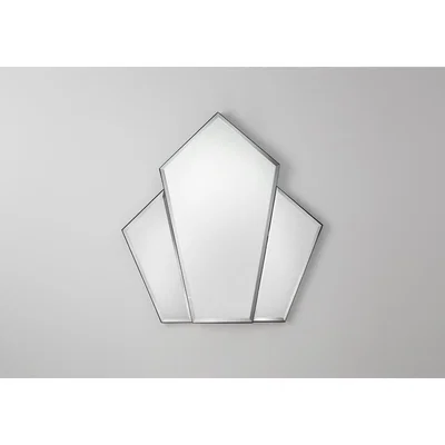 Perch and Parrow Liz Art Deco Wall Mirror in Silver