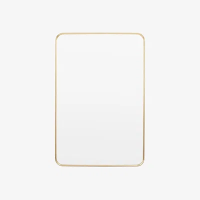 Perch and Parrow Glimpse Rectangle Mirror in Gold