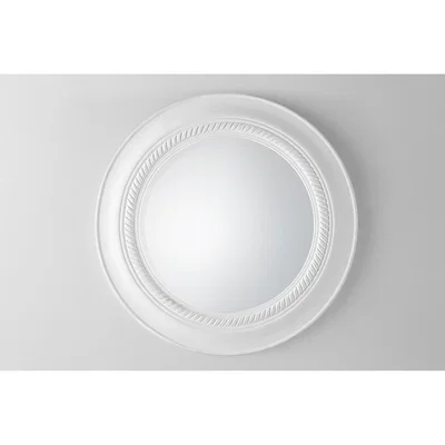Perch and Parrow Tyler Round Wall Mirror in White