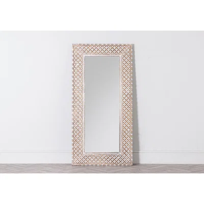 Perch and Parrow Arjun Mango Wood Leaner Mirror