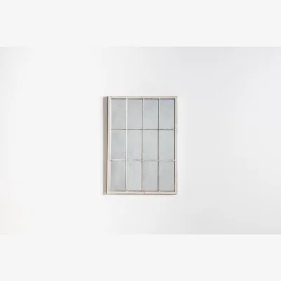 Perch and Parrow Rhys Outdoor Mirror in Weathered White