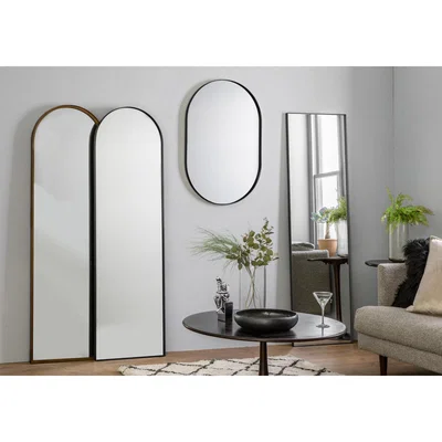 Perch and Parrow Good Lookin' Black Elliptical Wall Mirror