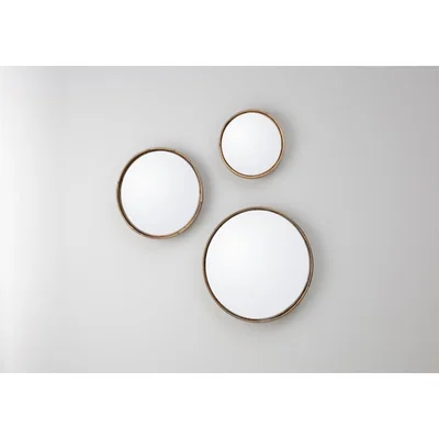 Perch and Parrow Atlas Set of Round Mirrors in Natural