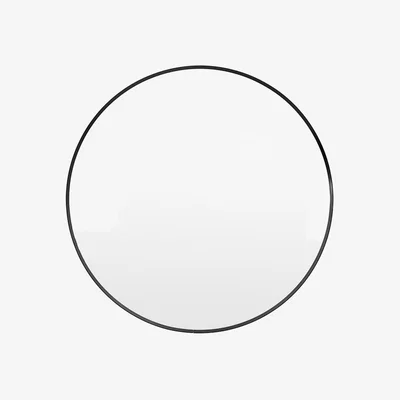 Perch and Parrow Glimpse Large Round Mirror in Black