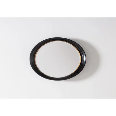 Perch and Parrow Elena Oval Wall Mirror in Black