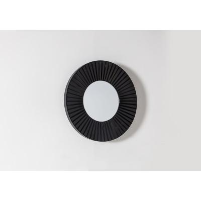 Perch and Parrow Nova Round Wall Mirror in Black