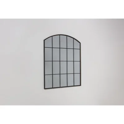 Perch and Parrow Platt Arch Mirror in Black