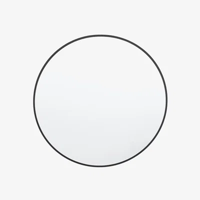 Perch and Parrow Dapper Mirror Round in Black