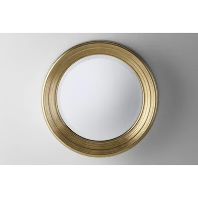 Perch and Parrow Laura Round Golden Wall Mirror