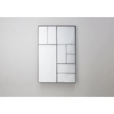 Perch and Parrow Norman Panelled Wall Mirror in Black