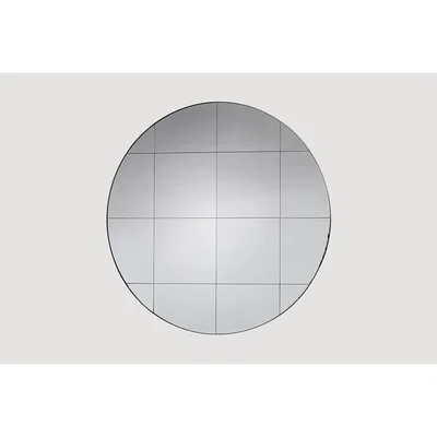 Perch and Parrow Harrison Round Wall Mirror in Silver