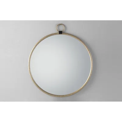 Perch and Parrow Greg Round Hanging Mirror in Gold