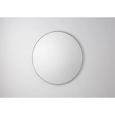 Perch and Parrow Jameson Round Wall Mirror in Pale Gold