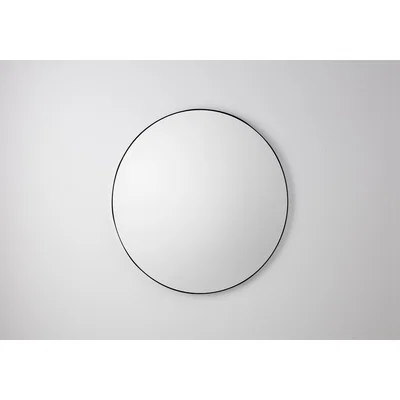 Perch and Parrow Jameson Round Wall Mirror in Black