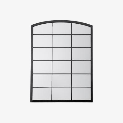 Perch and Parrow Glance Arch Mirror in Black, Small