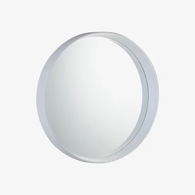 Perch and Parrow Chad Round Mirror in White