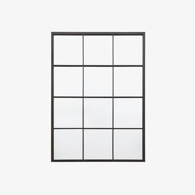 Perch and Parrow Mullion Mirror in Black - Large