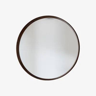 Pagazzi Keaton Round Mirror Walnut 100cmx100cm