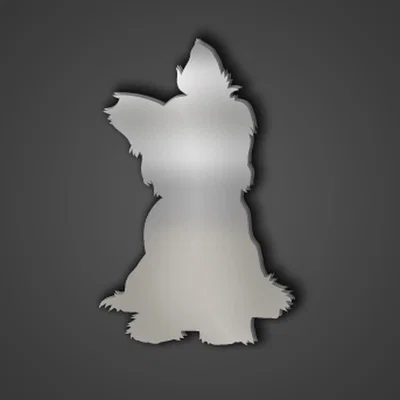 The Range Yorkshire Terrier Silver Acrylic Mirror - Silver / 45.1cm