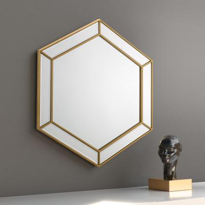 The Range Melody Hexagonal Gold Wall Mirror - Gold