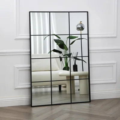 The Range Aion Industrial Rectangular Wall Mirror - Black