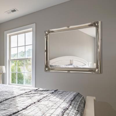 The Range MirrorOutlet Silver Antique Ornate Design Wall Mirror 106 X 76cm - Silver