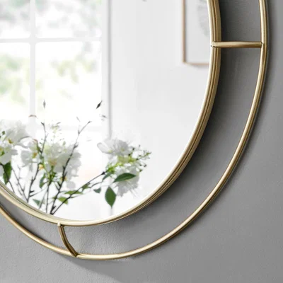 The Range Evie Gold Round Wall Mirror - 66cm - Yellow