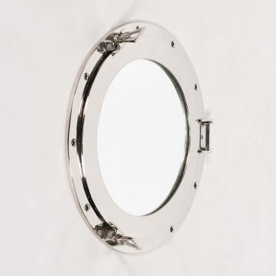 The Range Large Polished Ships Nautical Port Hole Accent Mirror - Silver