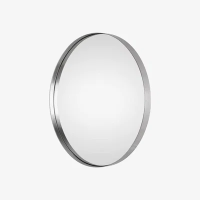The Range Round Wall Mirror Silver Deep Aluminium Frame - Silver
